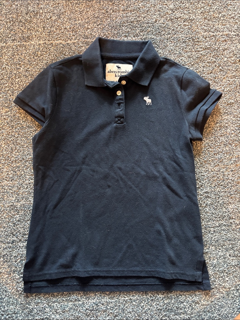 abercrombie kids Navy Blue Polo Shirt with Moose Logo